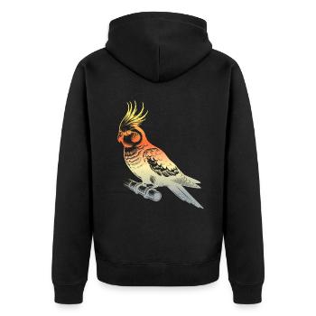 Cockatiel - Unisex Premium Organic Zip Hoodie - black - Back - Nico (187cm)