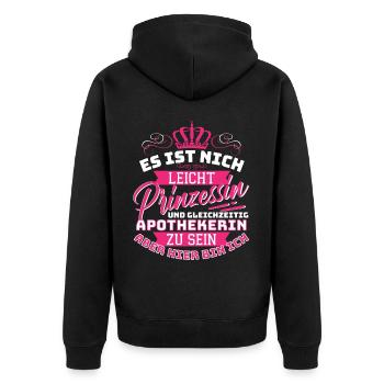 Es Ist Nicht Leicht Prinzessin Und Gleichzeitig - Unisex Premium Bio Zip Hoodie - Schwarz - Hinten - Nico (187cm)