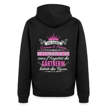 Drôle de dicton de jardinier pour le jardinage dans le - Veste à capuche bio Premium Unisexe - noir - Dos - Nico (187cm)