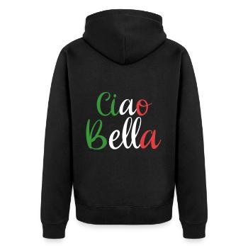 Ciao Bella - Veste à capuche bio Premium Unisexe - noir - Dos - Nico (187cm)