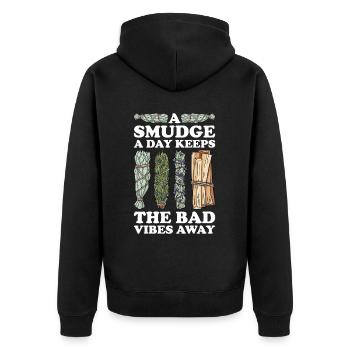 Smudging Smudge Encens de guérison spirituelle - Veste à capuche bio Premium Unisexe - noir - Dos - Nico (187cm)