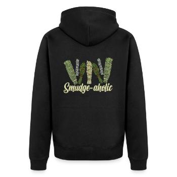 Smudging Smudge Spirituelle Heilung Räucherwerk - Unisex Premium Bio Zip Hoodie - Schwarz - Hinten - Nico (187cm)