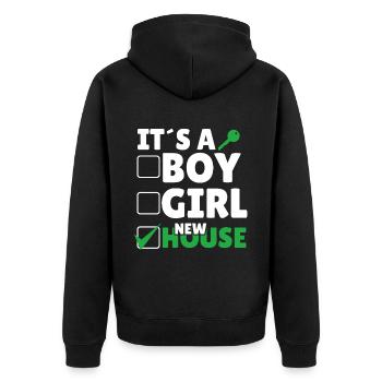 C’est une nouvelle maison de garçon et de fille - Veste à capuche bio Premium Unisexe - noir - Dos - Nico (187cm)