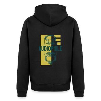 Audiophile - Tube à vide - Veste à capuche bio Premium Unisexe - noir - Dos - Nico (187cm)