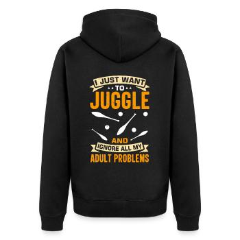 Drôle de dicton de jonglerie - Veste à capuche bio Premium Unisexe - noir - Dos - Nico (187cm)
