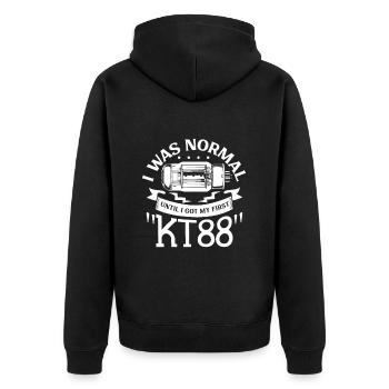 Normal jusqu’au premier tube à vide KT88 - Veste à capuche bio Premium Unisexe - noir - Dos - Nico (187cm)