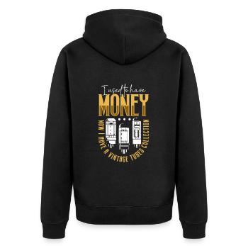Vintage Vakuumröhren Sammlung - Tube Valve - Unisex Premium Bio Zip Hoodie - Schwarz - Hinten - Nico (187cm)