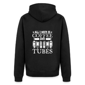 Tubes à café et à vide - Veste à capuche bio Premium Unisexe - noir - Dos - Nico (187cm)