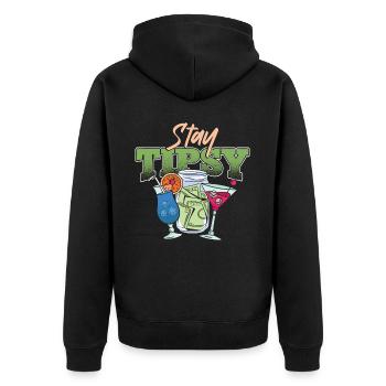 Bartender Mixologist Stay Tipsy - Unisex Premium Organic Zip Hoodie - black - Back - Nico (187cm)