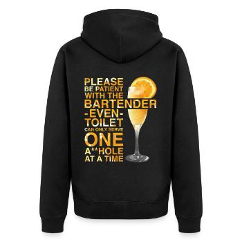 Bartender Mixologist Please Be - Unisex Premium Organic Zip Hoodie - black - Back - Nico (187cm)