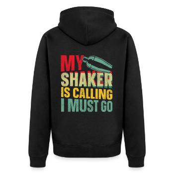Bartender Mixologist My Shaker Is - Unisex Premium Organic Zip Hoodie - black - Back - Nico (187cm)