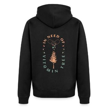 Shinrin Yoku Vitamin Tree Waldbaden - Unisex Premium Bio Zip Hoodie - Schwarz - Hinten - Nico (187cm)