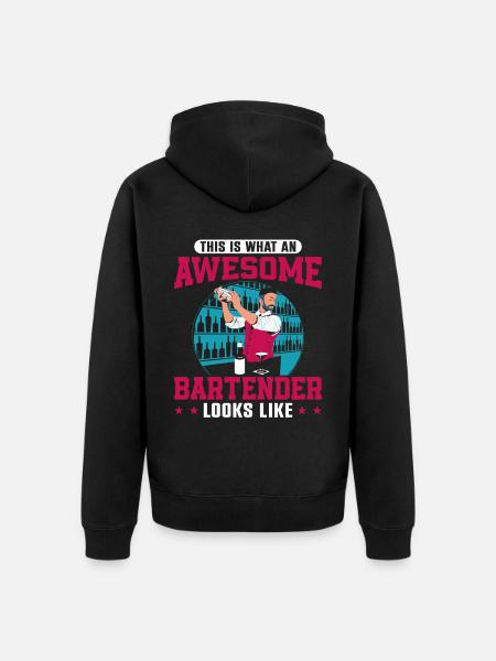 Bartender Mixologist This Is What - Unisex Premium Organic Zip Hoodie - black