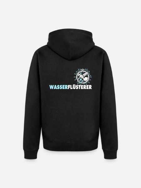 Water Master Sayings Water Whisperer - Unisex Premium Organic Zip Hoodie - black
