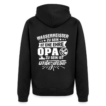 Grand-père maître de l’eau - Veste à capuche bio Premium Unisexe - noir - Dos - Nico (187cm)