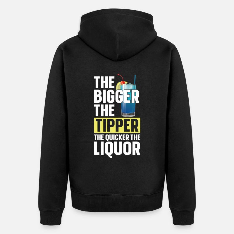 Bartender Mixologist The Bigger - Unisex Premium Bio Zip Hoodie - Schwarz