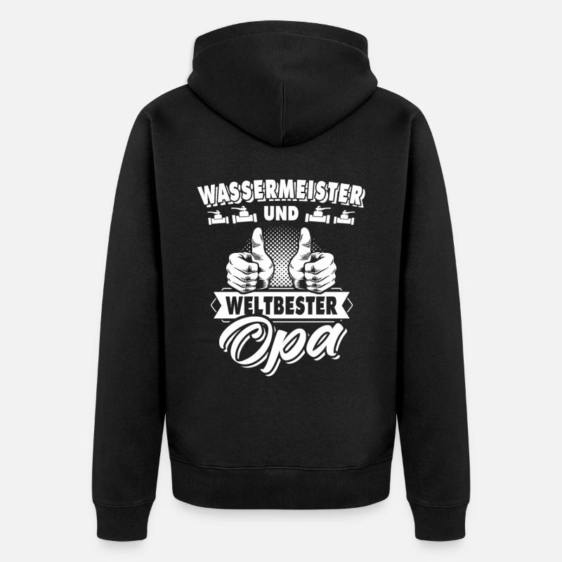 Maître de l’eau Grand-père - Veste à capuche bio Premium Unisexe - noir