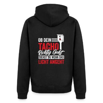 Auto Tuning Car Motorsport - Unisex Premium Bio Zip Hoodie - Schwarz - Hinten - Nico (187cm)
