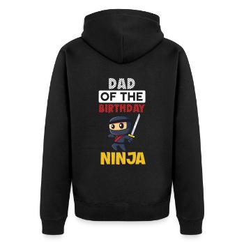 Ninja Dad Birthday Matching Family Ninja Warrior - Unisex Premium Bio Zip Hoodie - Schwarz - Hinten - Nico (187cm)