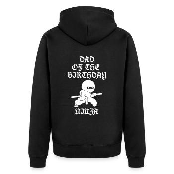 Ninja Dad Birthday Matching Family Ninja Warrior - Unisex Premium Bio Zip Hoodie - Schwarz - Hinten - Nico (187cm)