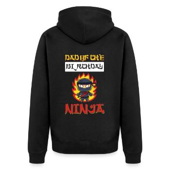 Ninja Dad Birthday Matching Family Ninja Warrior - Unisex Premium Bio Zip Hoodie - Schwarz - Hinten - Nico (187cm)