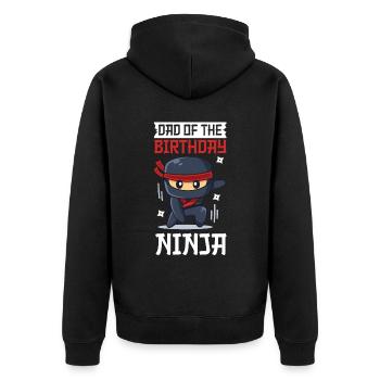Ninja Dad Birthday Matching Family Ninja Warrior - Unisex Premium Bio Zip Hoodie - Schwarz - Hinten - Nico (187cm)