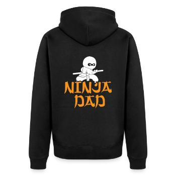 Ninja Dad Birthday Matching Family Ninja Warrior - Unisex Premium Bio Zip Hoodie - Schwarz - Hinten - Nico (187cm)