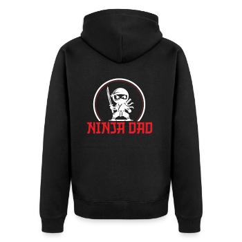 Ninja Dad Birthday Matching Family Ninja Warrior - Unisex Premium Bio Zip Hoodie - Schwarz - Hinten - Nico (187cm)