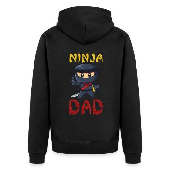 Ninja Dad Birthday Matching Family Ninja Warrior - Unisex Premium Bio Zip Hoodie - Schwarz - Hinten - Nico (187cm)
