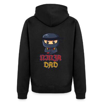 Ninja Dad Birthday Matching Family Ninja Warrior - Unisex Premium Bio Zip Hoodie - Schwarz - Hinten - Nico (187cm)
