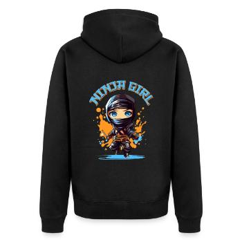 Ninja Girl Drôle Fête D’anniversaire Bday Girl - Veste à capuche bio Premium Unisexe - noir - Dos - Nico (187cm)