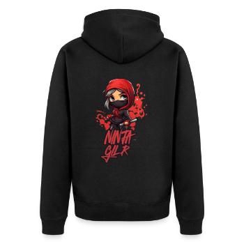 Ninja Girl Drôle Fête D’anniversaire Bday Girl - Veste à capuche bio Premium Unisexe - noir - Dos - Nico (187cm)
