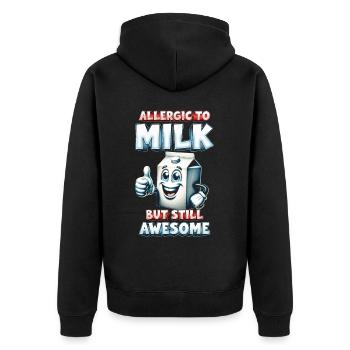 Allergie au lait - Veste à capuche bio Premium Unisexe - noir - Dos - Nico (187cm)