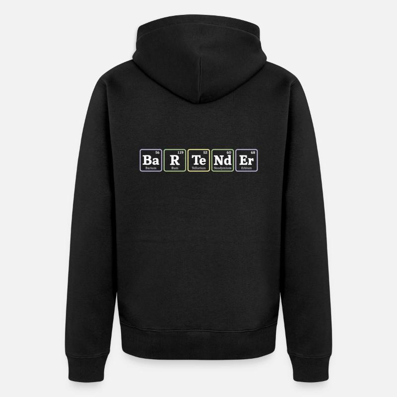 Bartender Mixologist Elements - Unisex Premium Organic Zip Hoodie - black