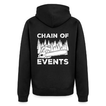 Chainsaw Chain Saw Lumberjack Fire Wood - Unisex Premium Organic Zip Hoodie - black - Back - Nico (187cm)