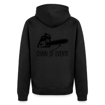 Chainsaw Fire Wood Chain Saw Lumberjack - Unisex Premium Organic Zip Hoodie - black - Back - Nico (187cm)