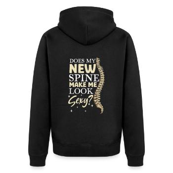 Est-ce que ma nouvelle colonne vertébrale me rend sexy ? Chirurgie du dos - Veste à capuche bio Premium Unisexe - noir - Dos - Nico (187cm)