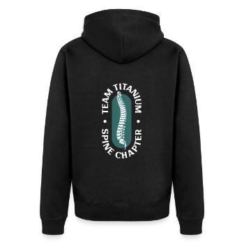 Team Titan - Back Surgery - Unisex Premium Organic Zip Hoodie - black - Back - Nico (187cm)