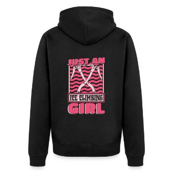 Eisklettern juste une fille d’escalade sur glace - Veste à capuche bio Premium Unisexe - noir - Dos - Nico (187cm)