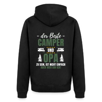 LE MEILLEUR CAMPEUR ET GRAND-PÈRE - Fun Camping - Veste à capuche bio Premium Unisexe - noir - Dos - Nico (187cm)