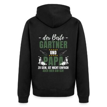 LE MEILLEUR JARDINIER ET PAPA ! Jardin ludique - Veste à capuche bio Premium Unisexe - noir - Dos - Nico (187cm)