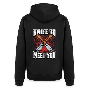 Blade Forging Knife To Meet You Blade Crafting - Unisex Premium Organic Zip Hoodie - black - Back - Nico (187cm)