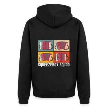 Akkordeon Instrument Akkordeonspieler - Unisex Premium Bio Zip Hoodie - Schwarz - Hinten - Nico (187cm)