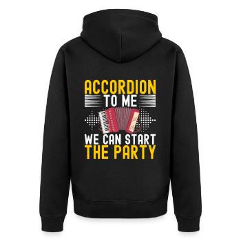 Akkordeon Instrument Akkordeonspieler - Unisex Premium Bio Zip Hoodie - Schwarz - Hinten - Nico (187cm)
