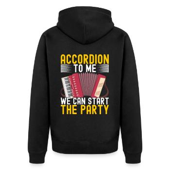 Akkordeon Instrument Akkordeonspieler - Unisex Premium Bio Zip Hoodie - Schwarz - Hinten - Nico (187cm)