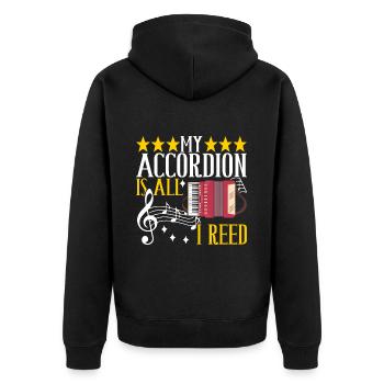 Akkordeon Instrument Akkordeonspieler - Unisex Premium Bio Zip Hoodie - Schwarz - Hinten - Nico (187cm)