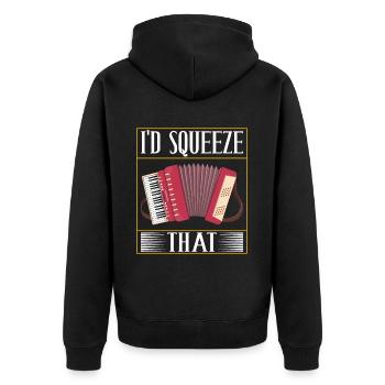 Akkordeon Instrument Akkordeonspieler - Unisex Premium Bio Zip Hoodie - Schwarz - Hinten - Nico (187cm)