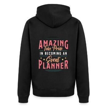 Events Coordinator Amazing Take Pride In Organizer - Unisex Premium Bio Zip Hoodie - Schwarz - Hinten - Nico (187cm)