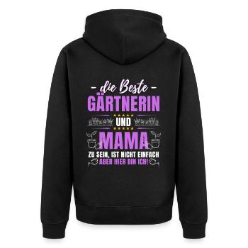 Être la meilleure jardinière et maman ne l’est pas - Veste à capuche bio Premium Unisexe - noir - Dos - Nico (187cm)