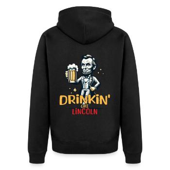 Drinkin comme Lincoln Retro Vintage Design 4. - Veste à capuche bio Premium Unisexe - noir - Dos - Nico (187cm)